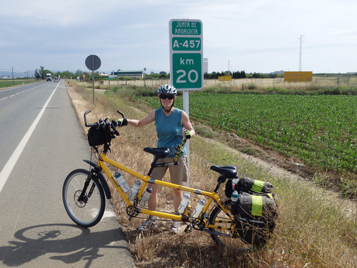 Terry shows off the Bee at the A-457, 20 km marker.